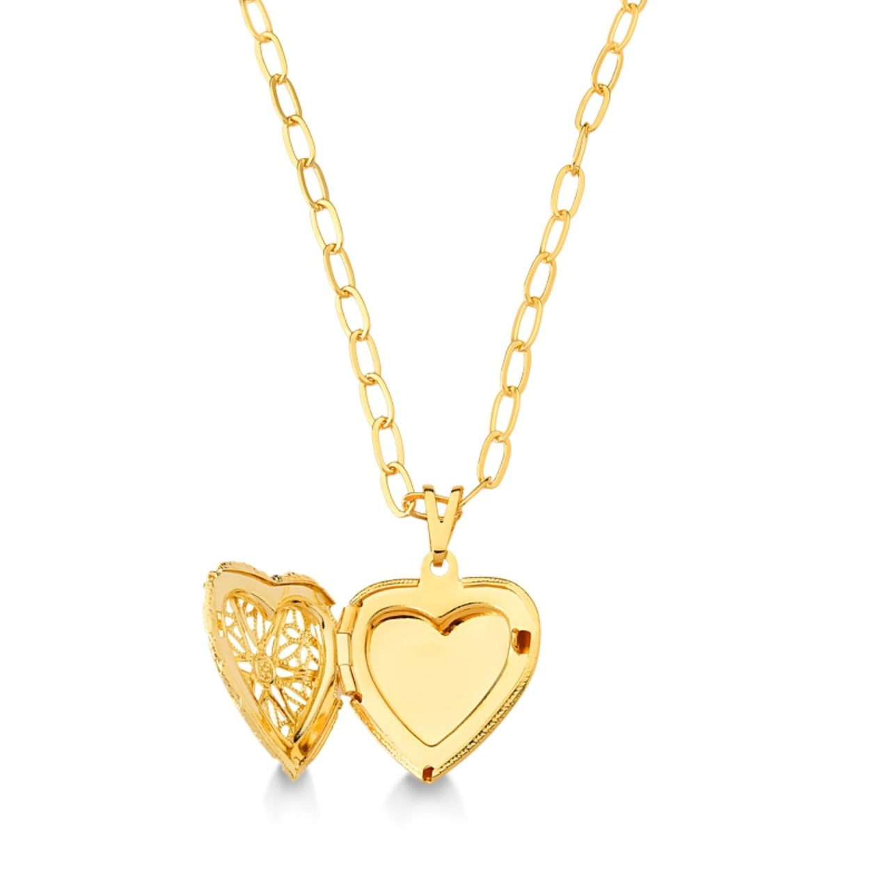COLAR COM PINGENTE DE RELICARIO FOLHEADO A OURO 18K