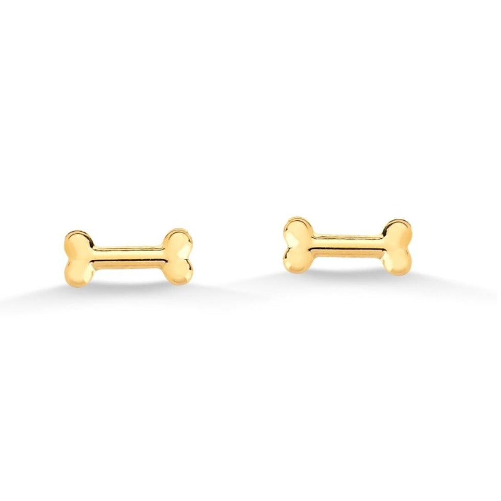 MINI BRINCO OSSINHO FOLHEADO A OURO 18K