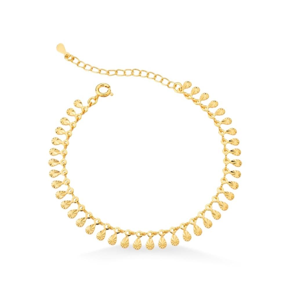 PULSEIRA GOTAS FOLHEADO A OURO 18K