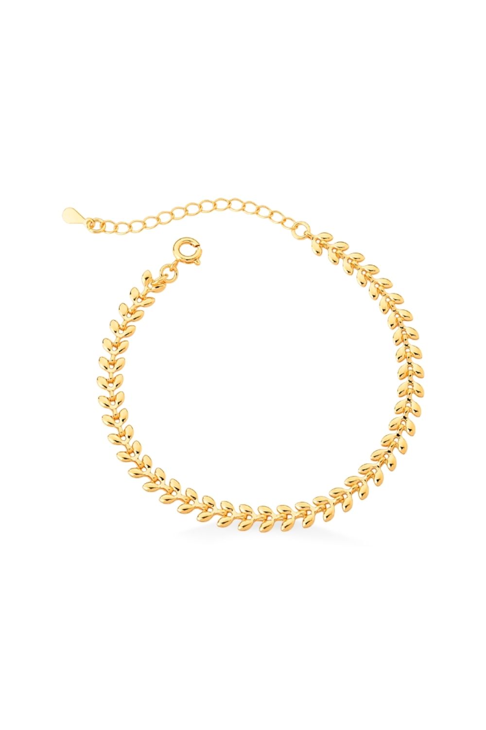 PULSEIRA FOLHAS FOLHEADA A OURO 18K