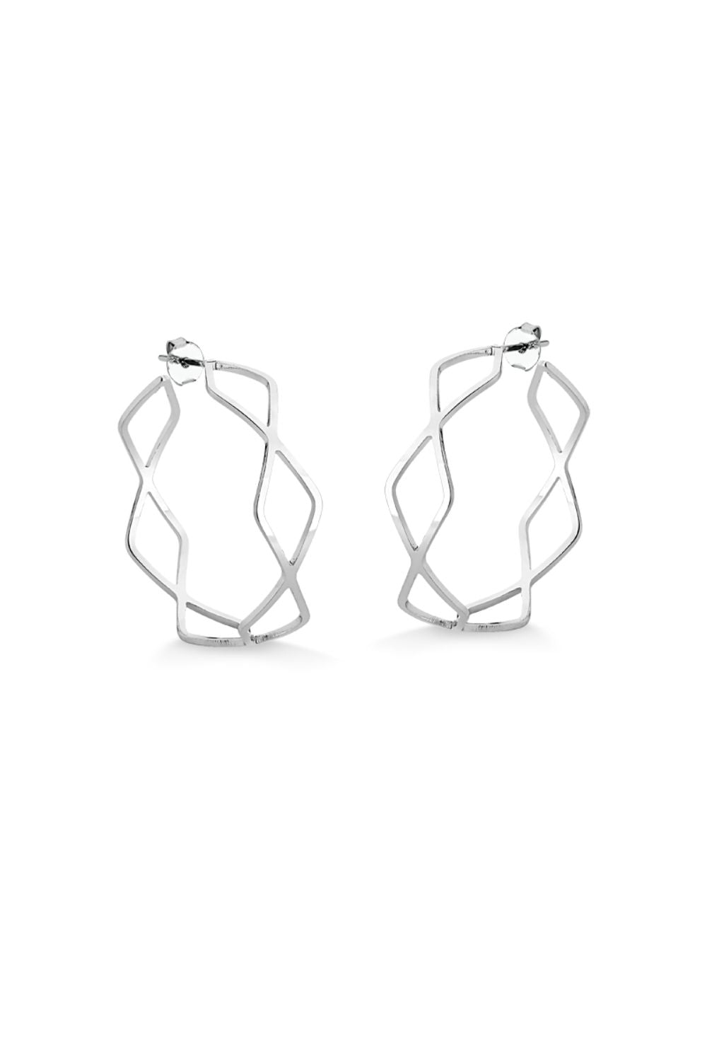 BRINCO DE ARGOLA TRIANGULOS EM AÇO INOX