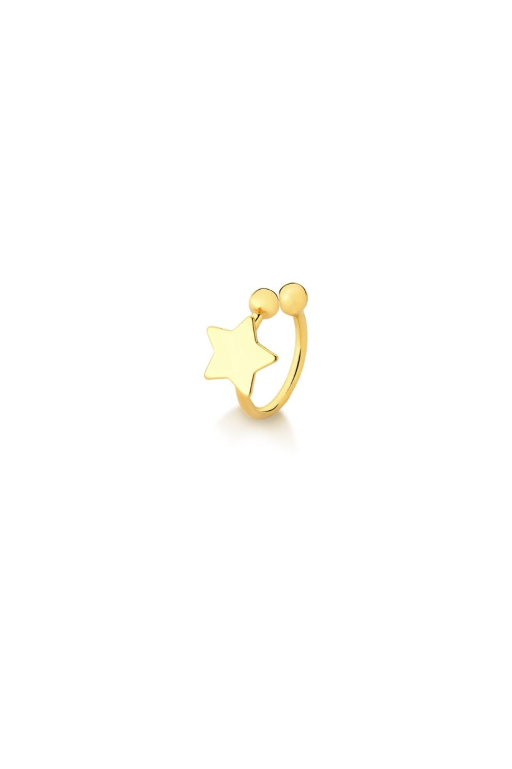 PIERCING ESTRELA GRANDE FOLHEADO A OURO 18K
