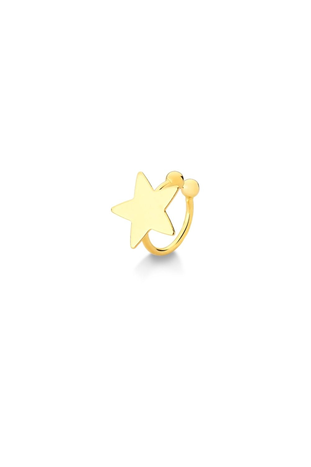 PIERCING ESTRELA MEDIA FOLHEADO A OURO 18K