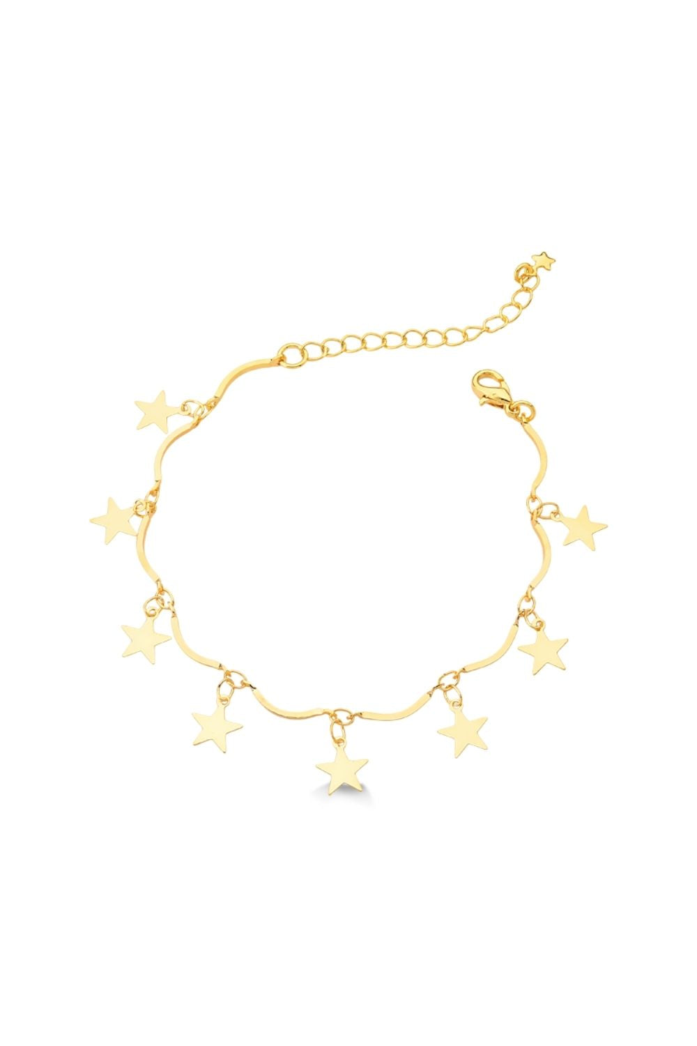 PULSEIRA DE ESTRELAS FOLHEADA A OURO 18K