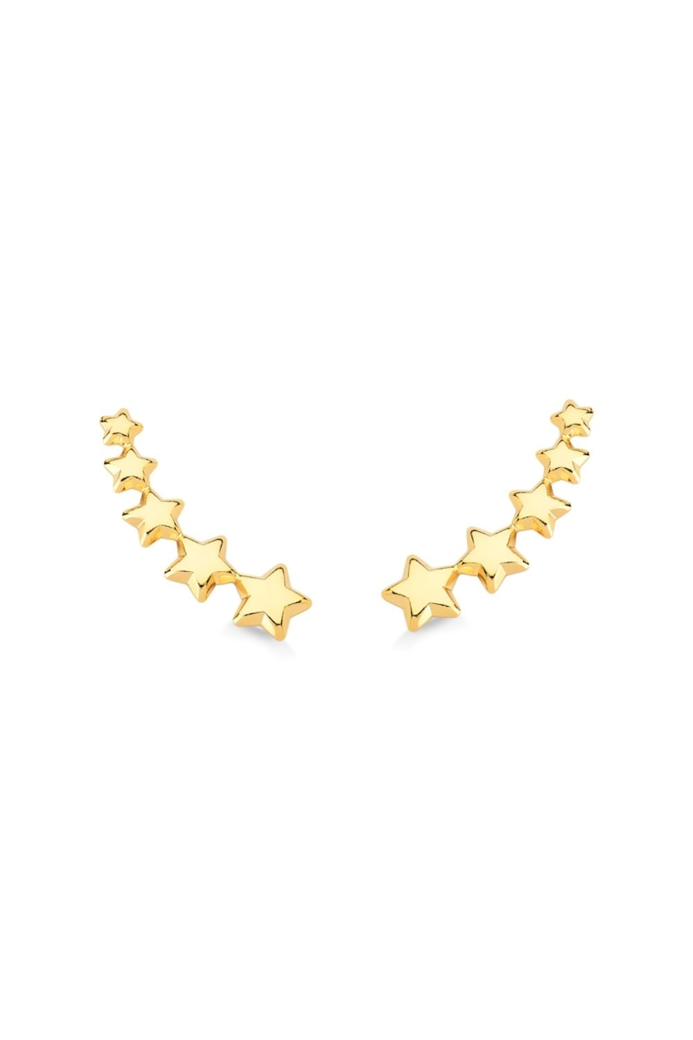 BRINCO EAR CUFF ESTRELAS FOLHEADO A OURO 18K