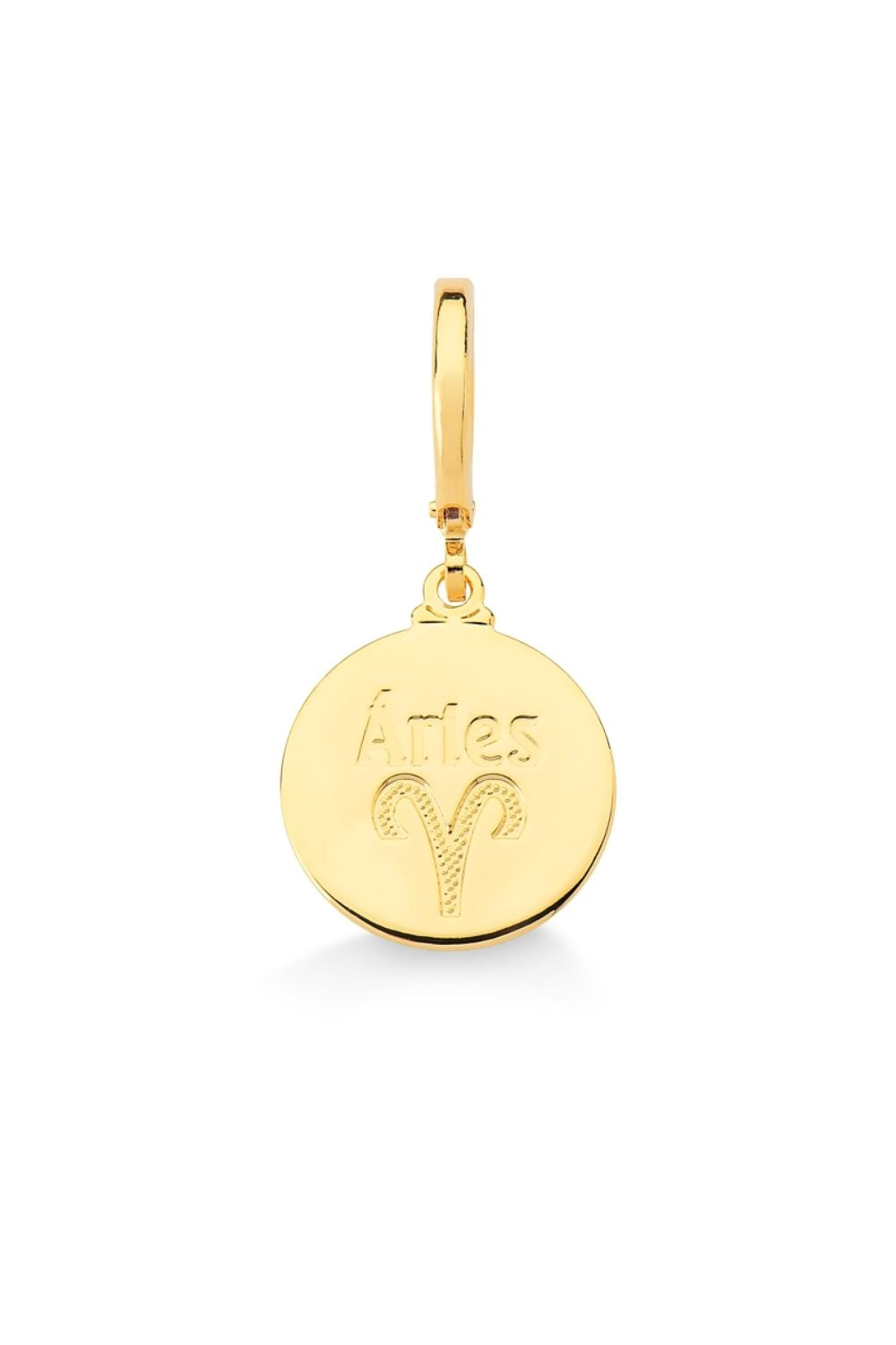 PINGENTE DE SIGNO ARIES COM FECHAMENTO EM TRANQUETA FOLHEADO A OURO 18K