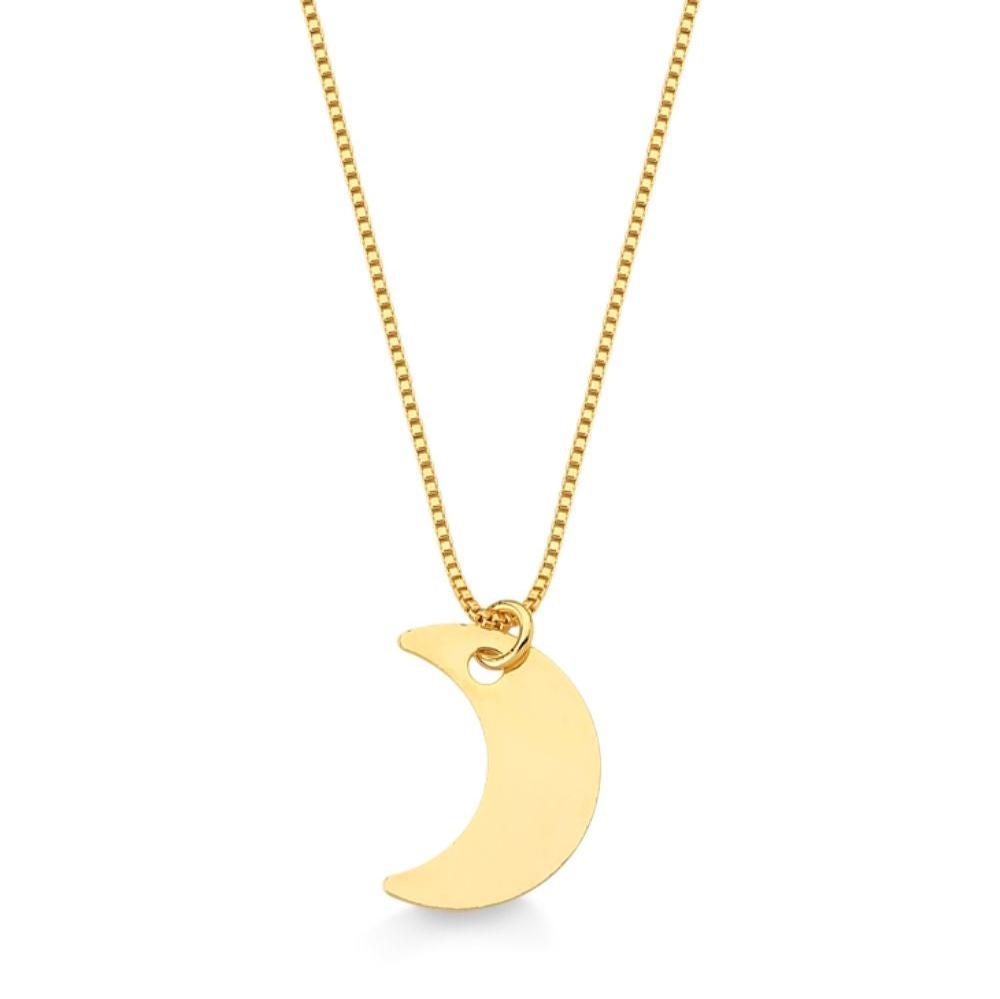 COLAR LUA LISA FOLHEADO A OURO 18K