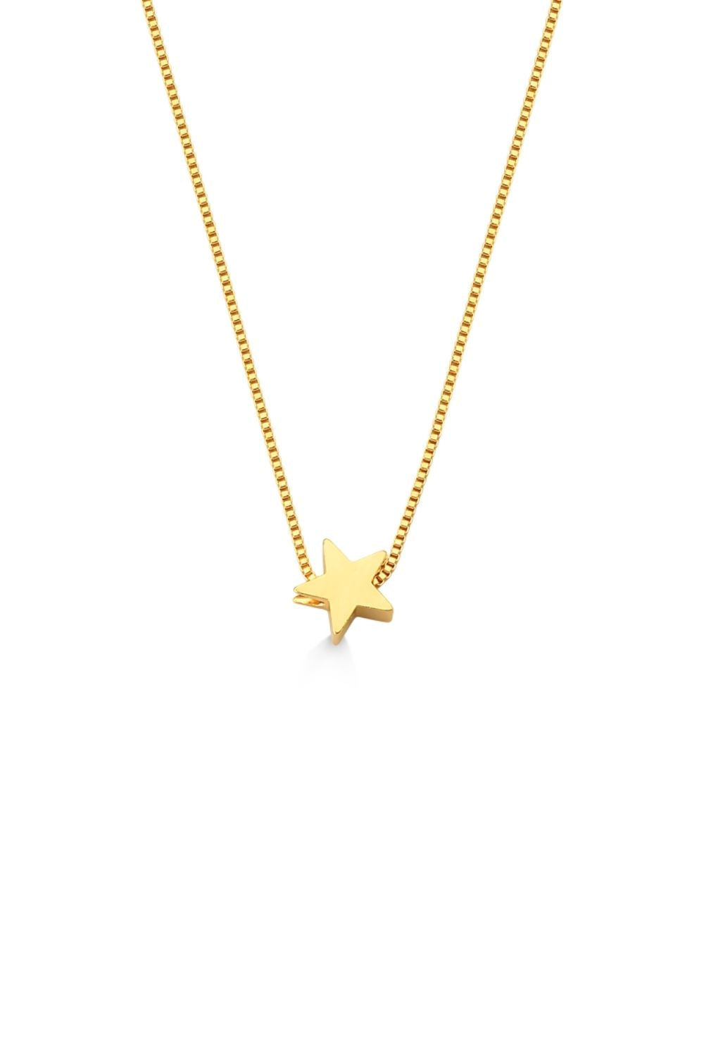 COLAR PINGENTE MINI ESTRELA FOLHEADO A OURO 18K