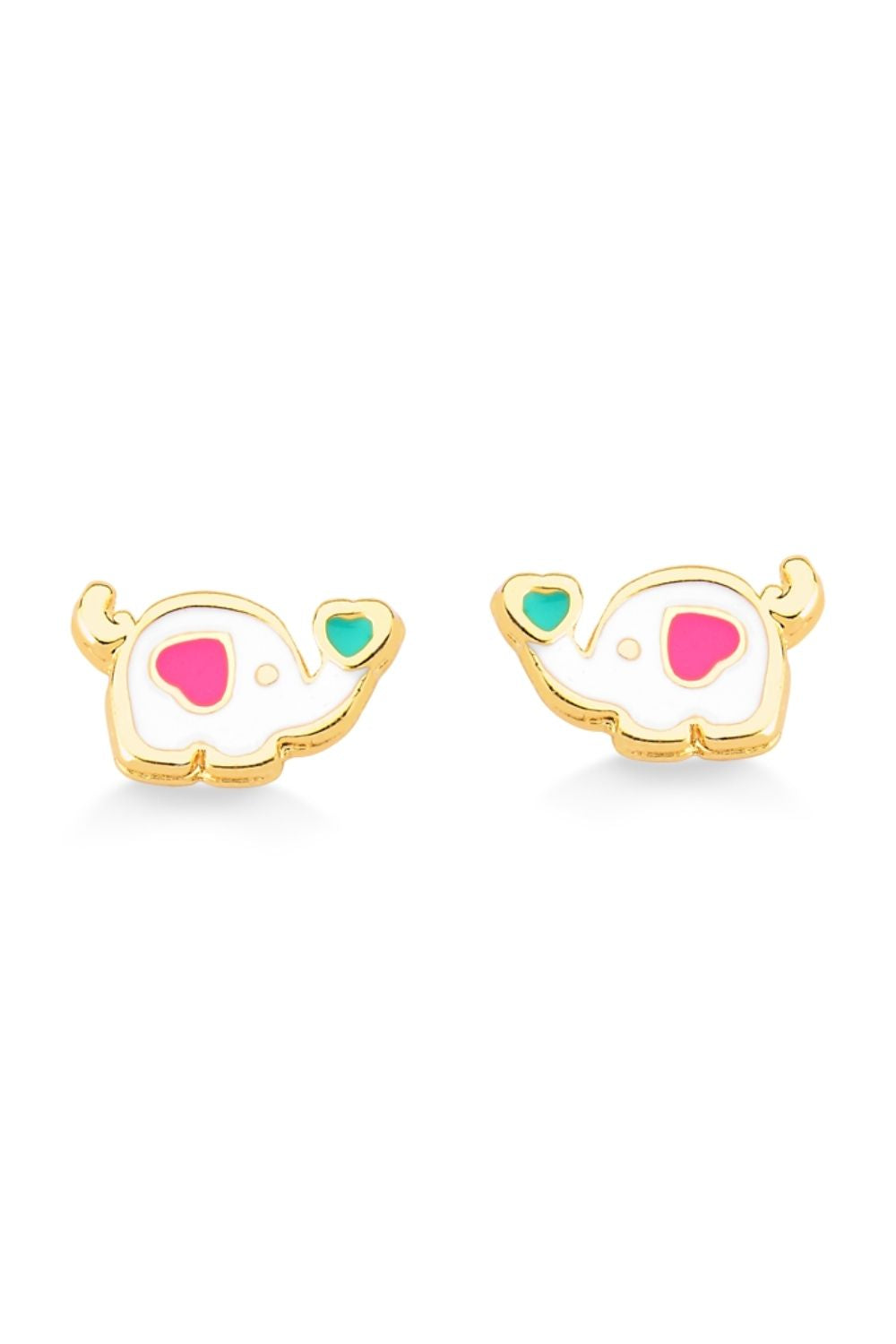BRINCO ELEFANTINHO RESINADO FOLHEADO A OURO 18K