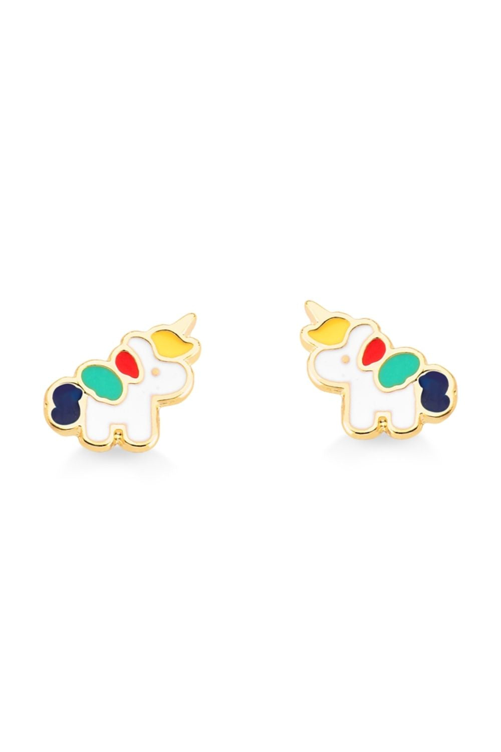 BRINCO UNICORNIO RESINADO FOLHEADO A OURO 18K