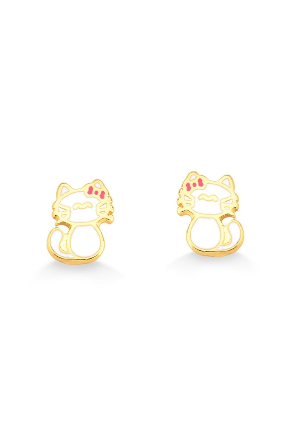 BRINCO GATINHO DE LAÇO RESINADO FOLHEADO A OURO 18K