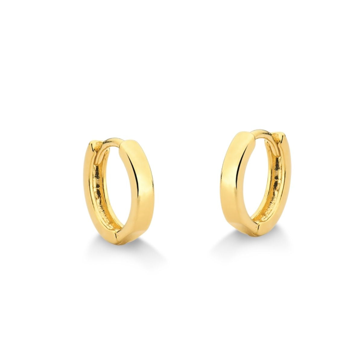 BRINCO DE ARGOLA LISA COM CLICK MEDIO FOLHEADO A OURO 18K