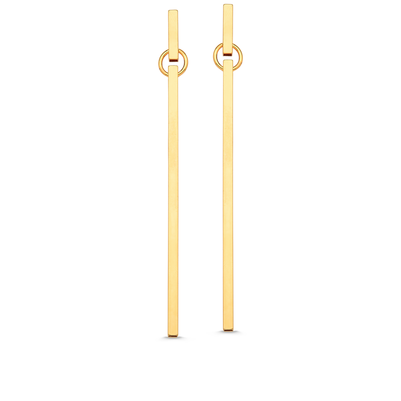 BRINCO PALITO ARTICULADO LONGO FOLHEADO A OURO 18K
