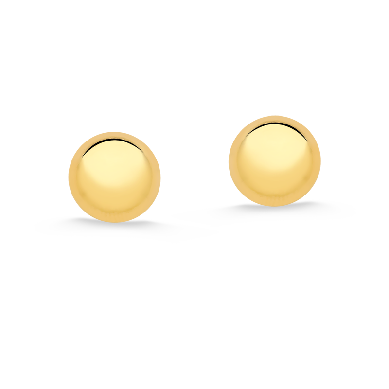 BRINCO DE BOLA ACHATADA FOLHEADO A OURO 18K