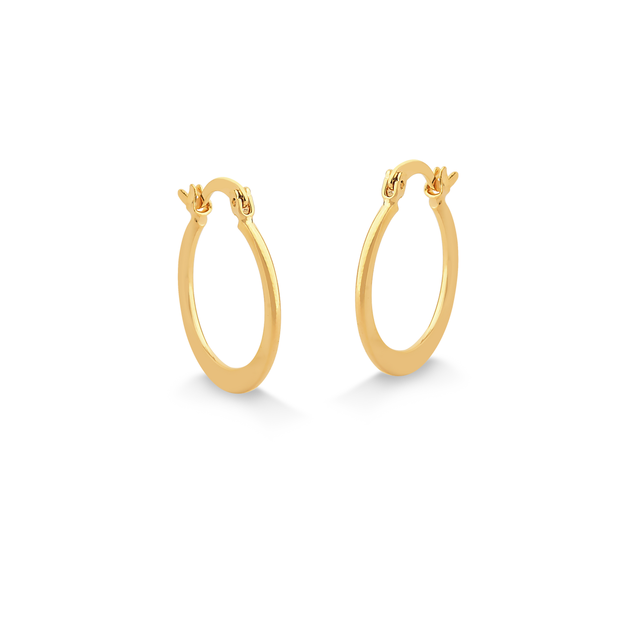 BRINCO DE ARGOLA LISA PEQUENA FOLHEADO A OURO 18K