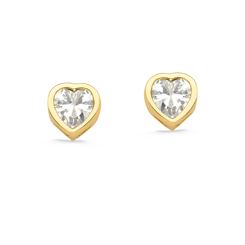 BRINCO ZIRCÔNIA CORAÇÃO FOLHEADO A OURO 18K