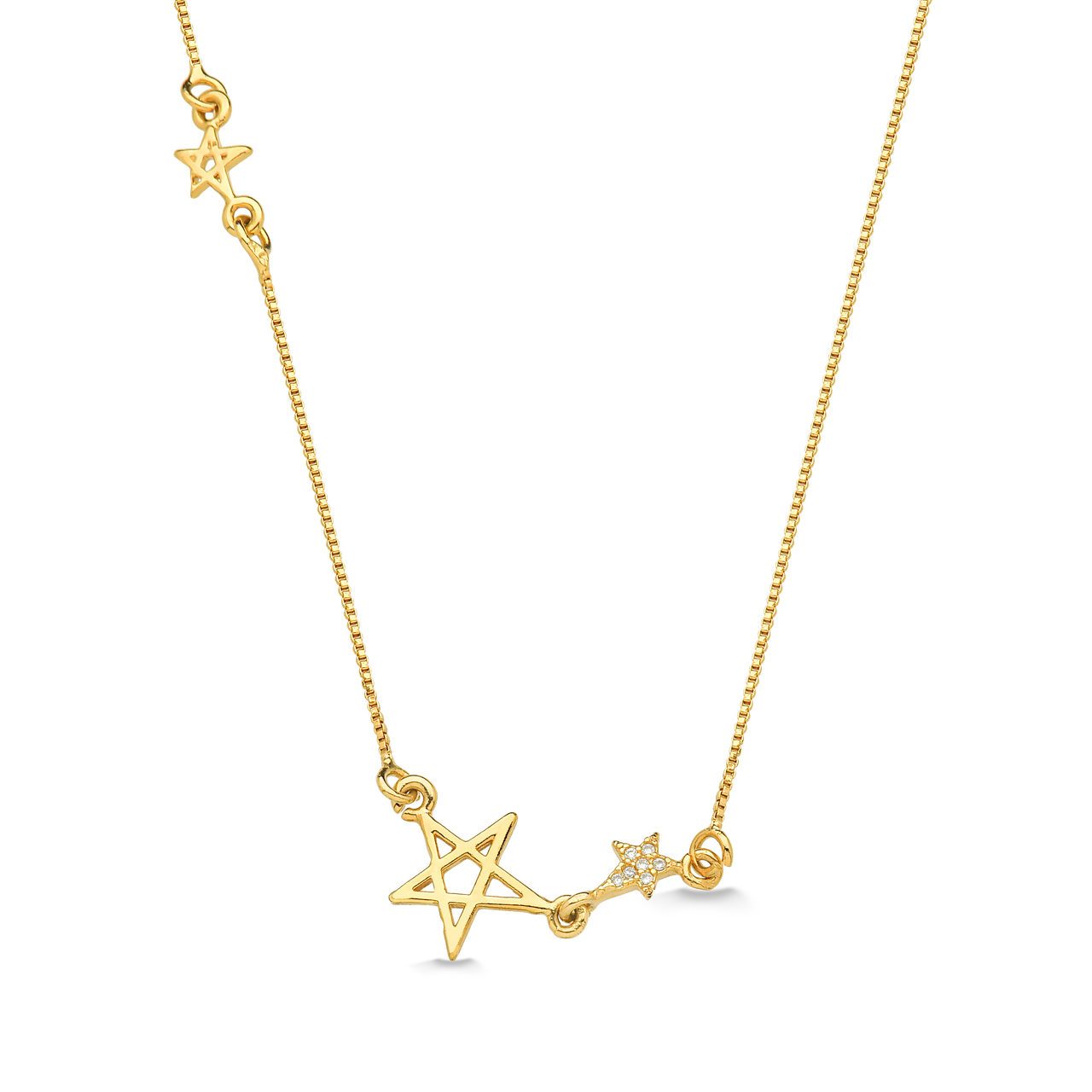 COLAR COM ESTRELAS FOLHEADO A OURO 18K