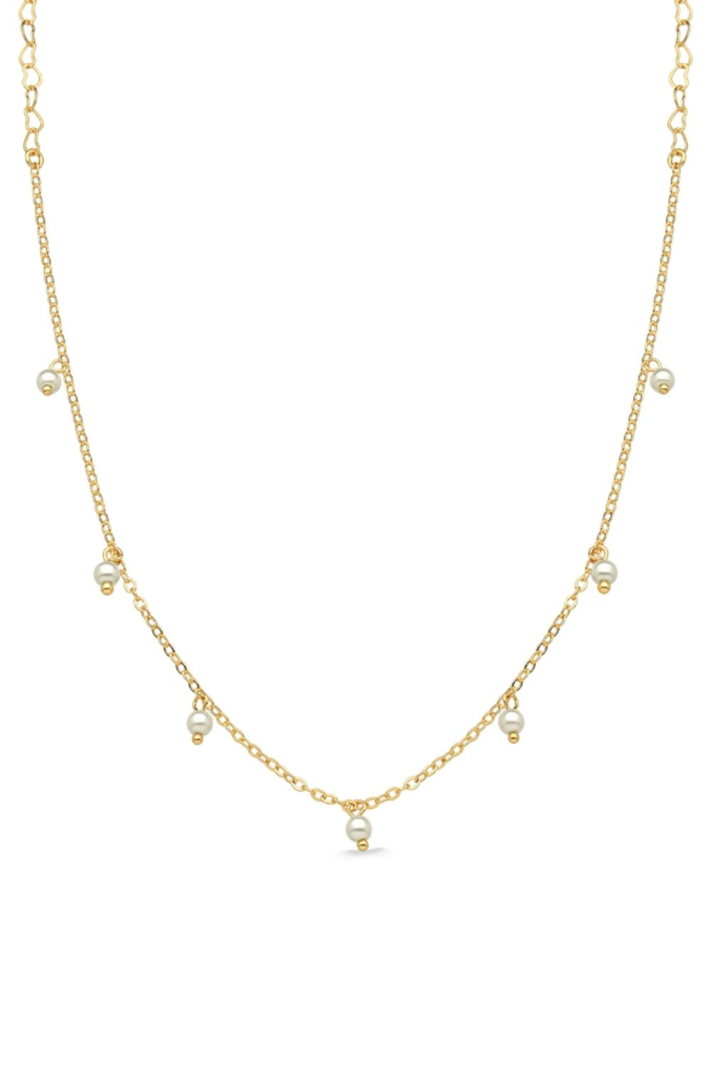 COLAR CHOKER COM PÉROLAS FOLHEADO A OURO 18K