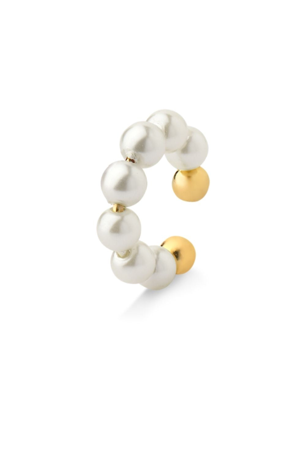 BRINCO PIERCING DE PRESSÃO COM PÉROLAS FOLHEADO A OURO 18K