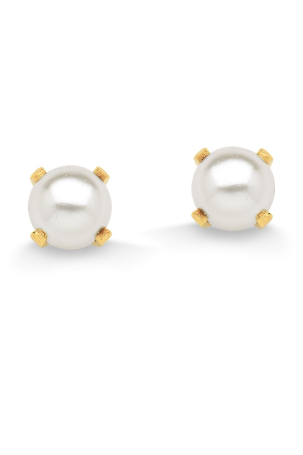 BRINCO DE PEROLA TAMANHO 8MM FOLHEADO A OURO 18K G