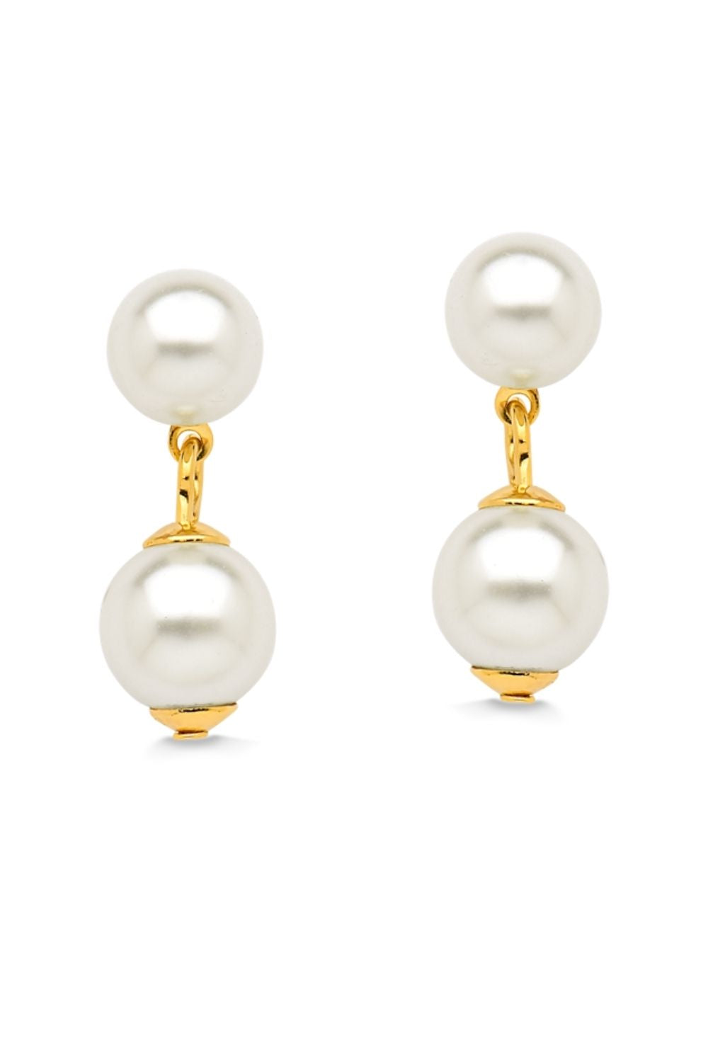 BRINCO DE PÉROLAS DUPLO FOLHEADO A OURO 18K