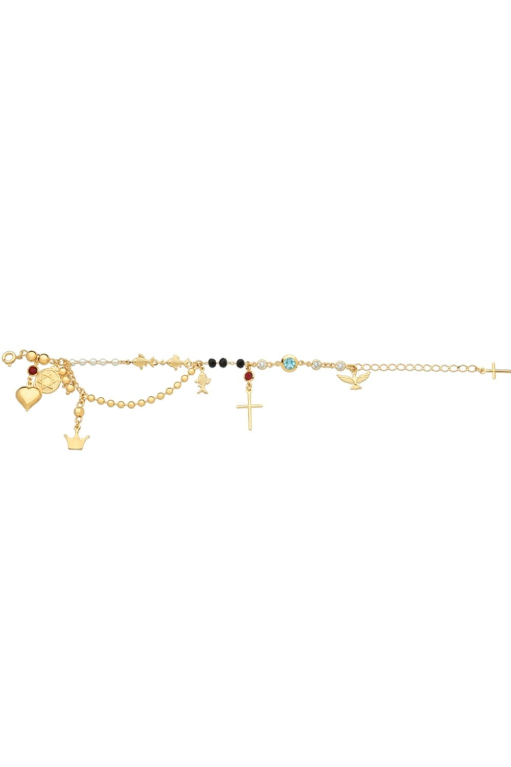 PULSEIRA DA HISTÓRIA DE JESUS FOLHEADA A OURO 18K