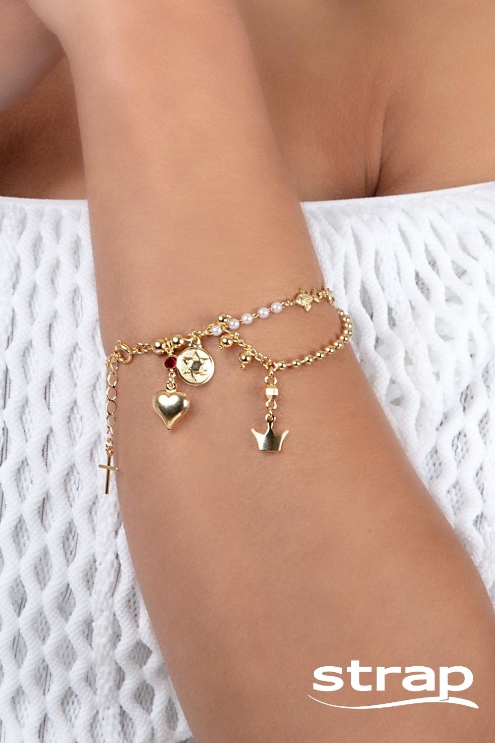 PULSEIRA DA HISTÓRIA DE JESUS FOLHEADA A OURO 18K