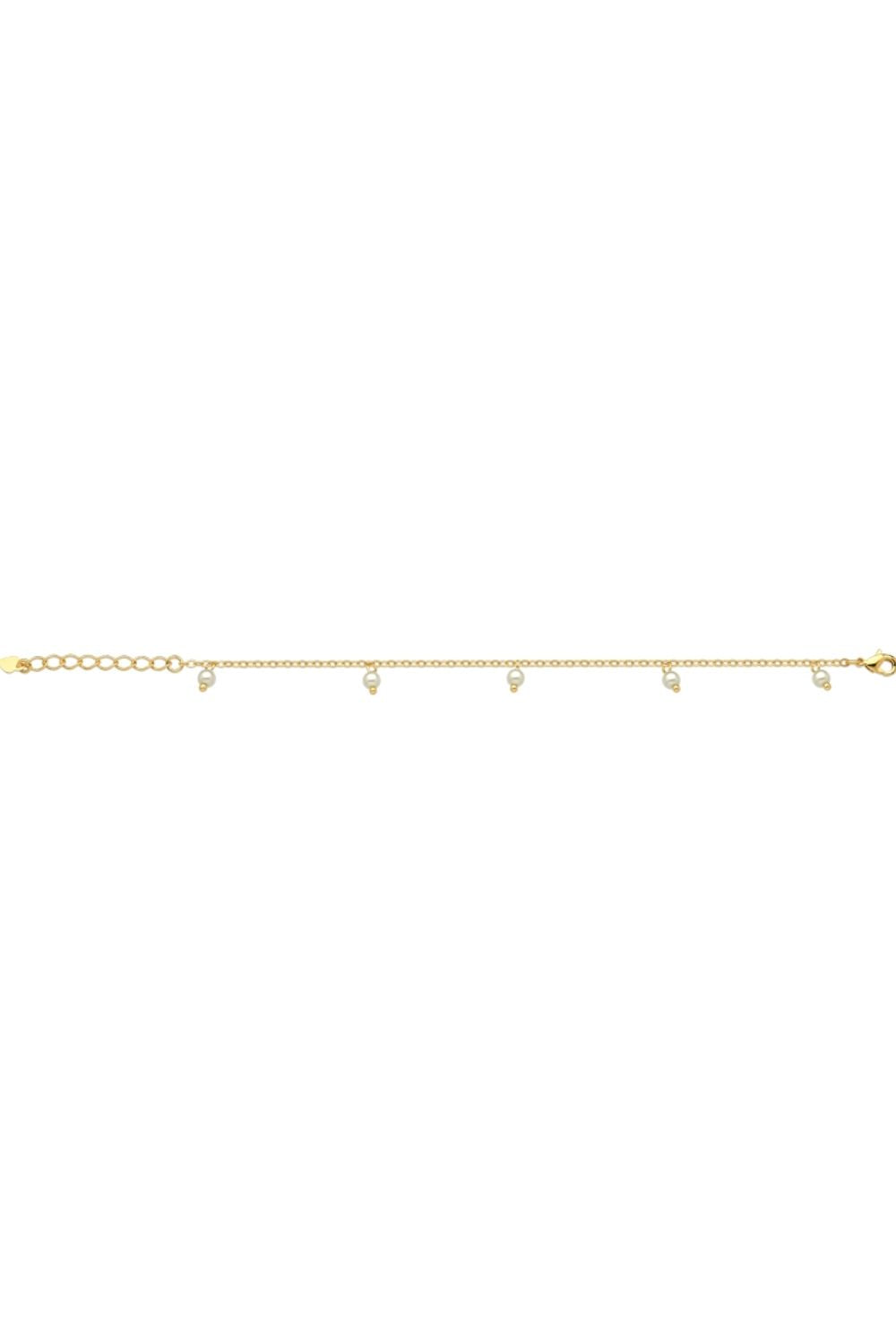 PULSEIRA COM PÉROLAS FOLHEADA A OURO 18K