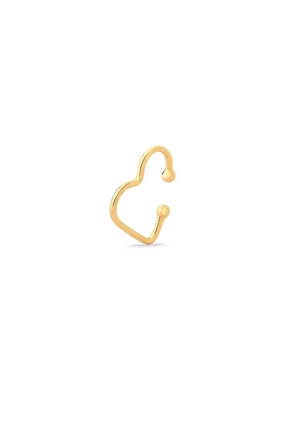 BRINCO PIERCING DE PRESSÃO EM CORAÇÃO FOLHEADO A OURO 18K