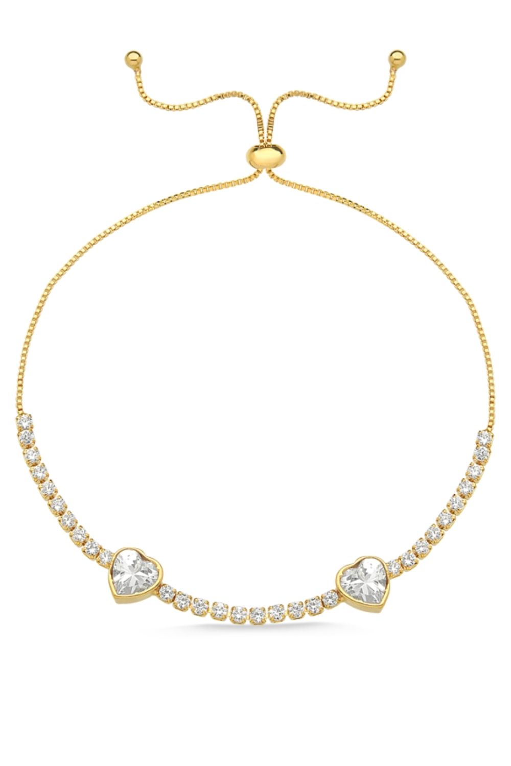 PULSEIRA REGULÁVEL COM ZIRCÔNIAS ESTILO RIVIERA FOLHEADA A OURO 18K