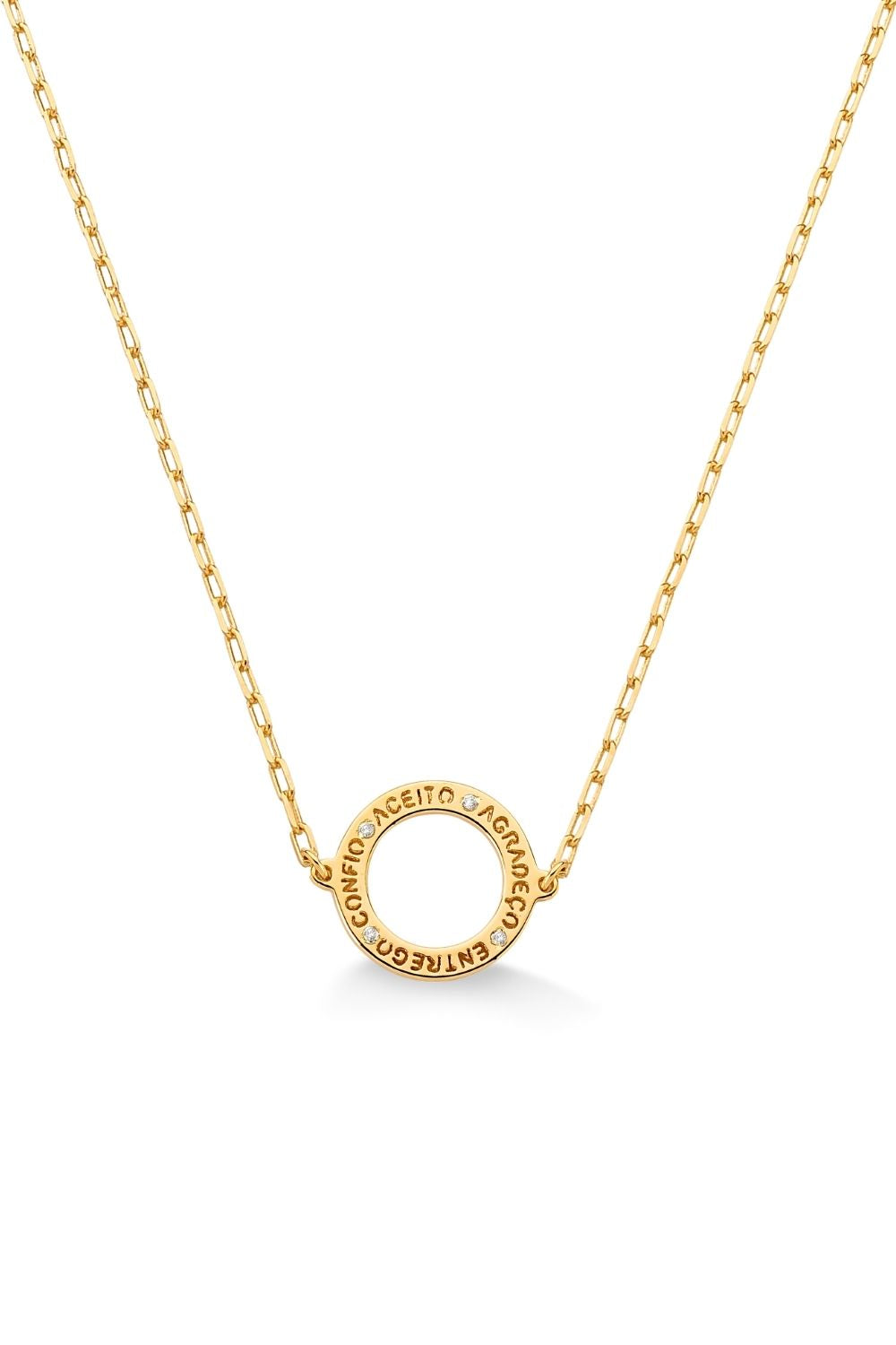 COLAR ACEITO AGRADEÇO ENTREGO CONFIO FOLHEADO A OURO 18K