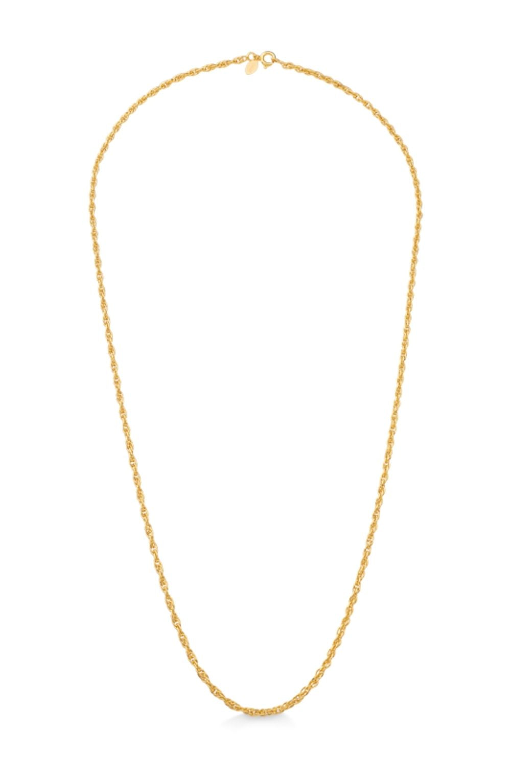 CORRENTE FINA ELO TORCIDO 45 CM FOLHEADA A OURO 18K