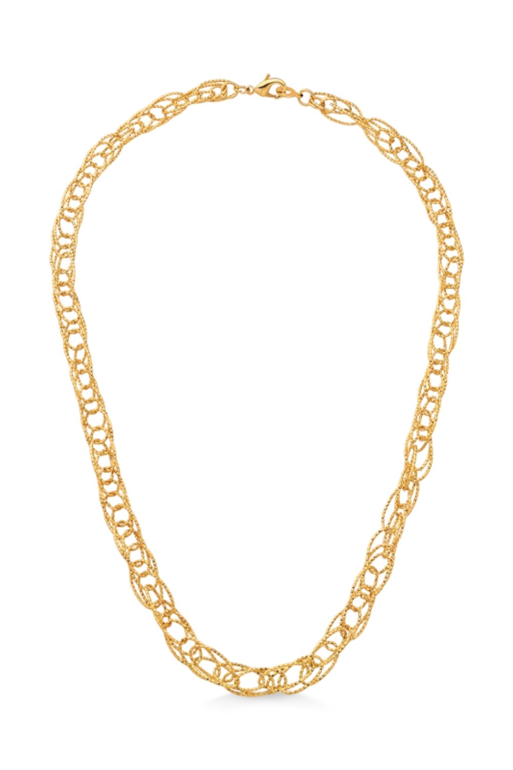 CORRENTE DIAMANTADA 45CM FOLHEADA A OURO 18K