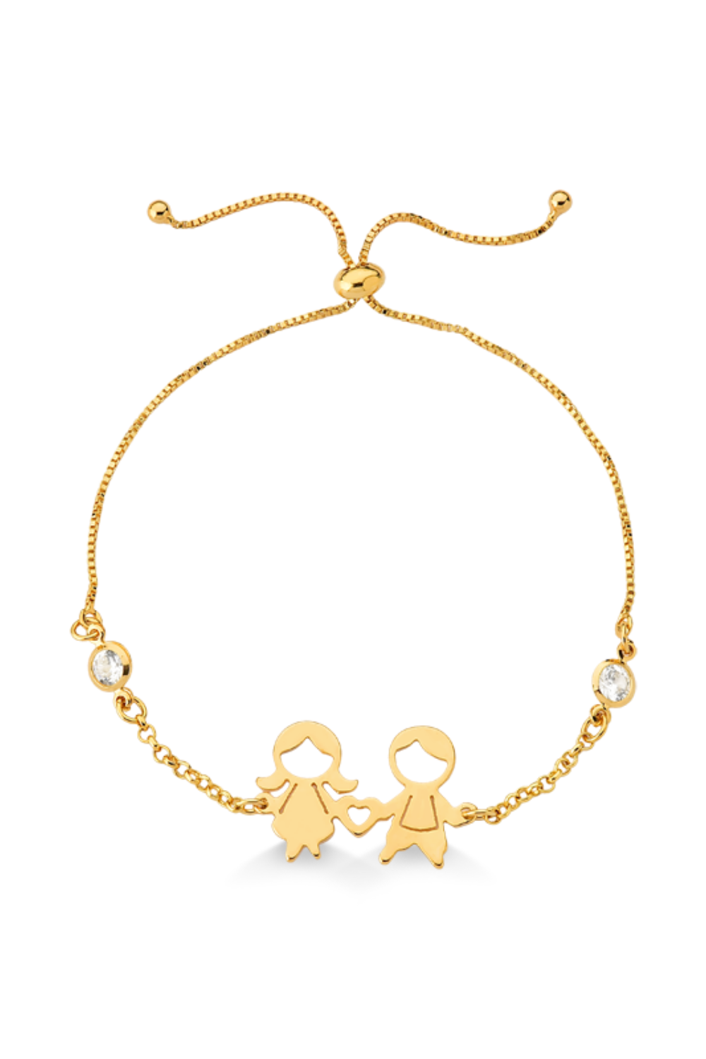 PULSEIRA MENINA MENINO COM ZIRCÔNIAS FOLHEADA A OURO 18K