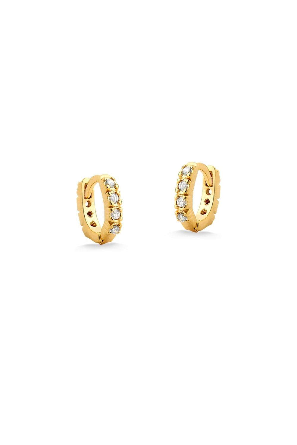 BRINCO DE ARGOLA CRAVEJADA DE ZIRÔNIAS FOLHEADO A OURO 18K