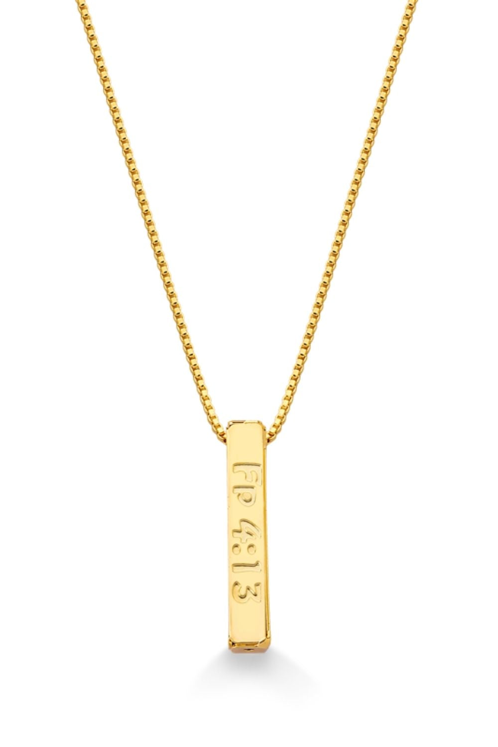 COLAR "TUDO POSSO NAQUELE QUE ME FORTALECE" - FILIPENSES 4:13 FOLHEADO A OURO 18K
