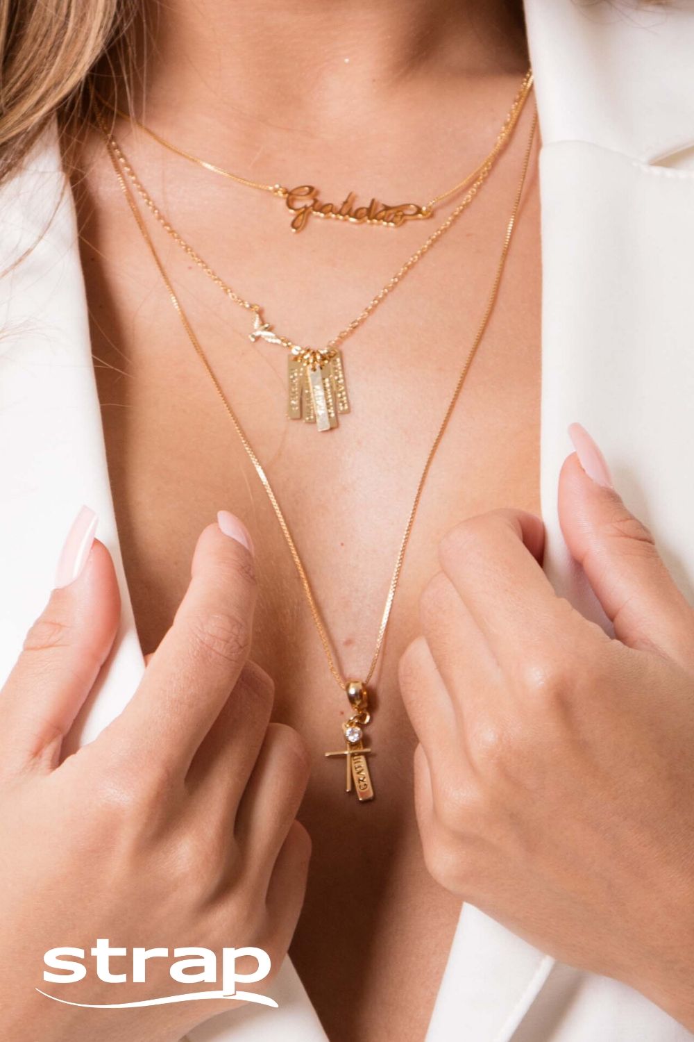 COLAR SETE DONS DO ESPÍRITO SANTO FOLHEADO A OURO 18K