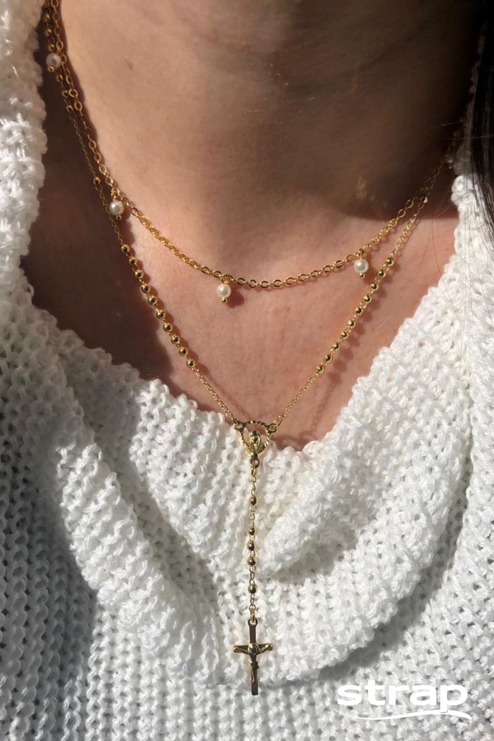 COLAR TERÇO FOLHEADO A OURO 18K 40cm