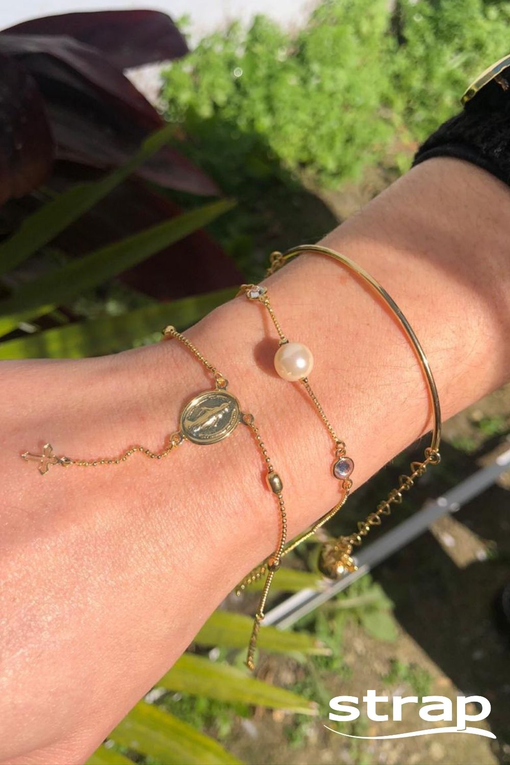 PULSEIRA TERÇO FOLHEADA A OURO 18K