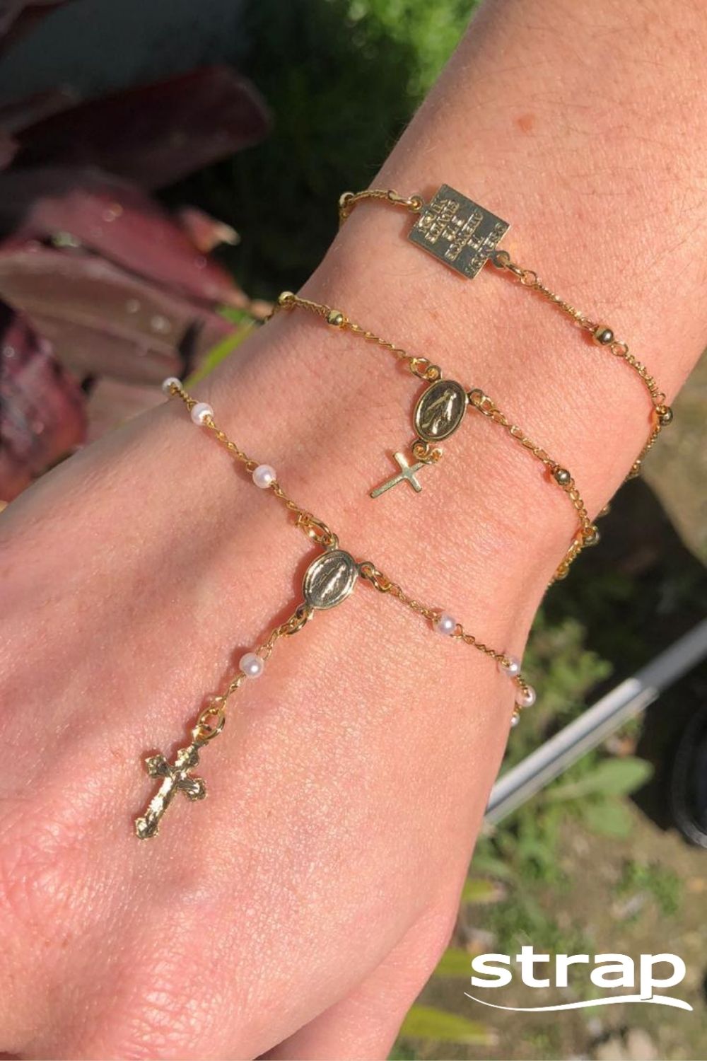 PULSEIRA TERÇO FOLHEADO A OURO 18K