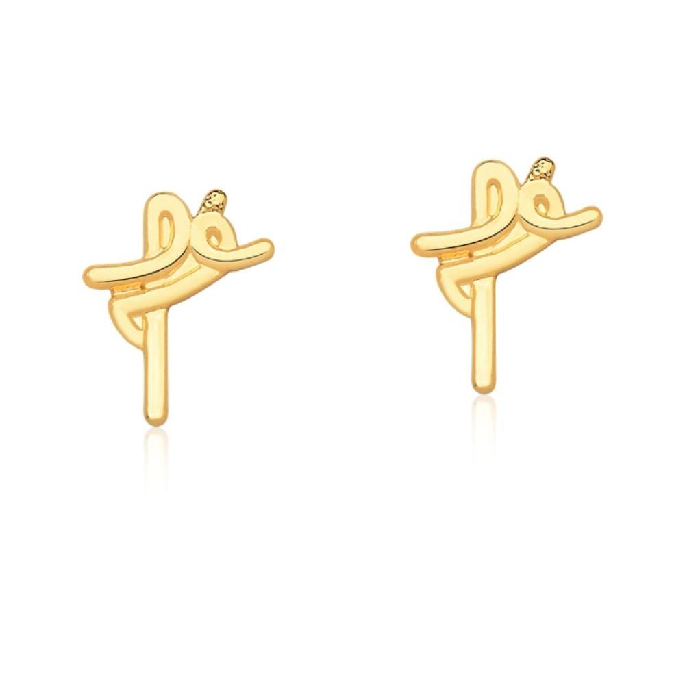 BRINCO MINI FÉ FOLHEADO A OURO 18K