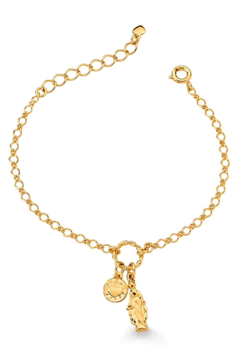 PULSEIRA S.C. JESUS E N.SRA. FOLHEADA A OURO 18K