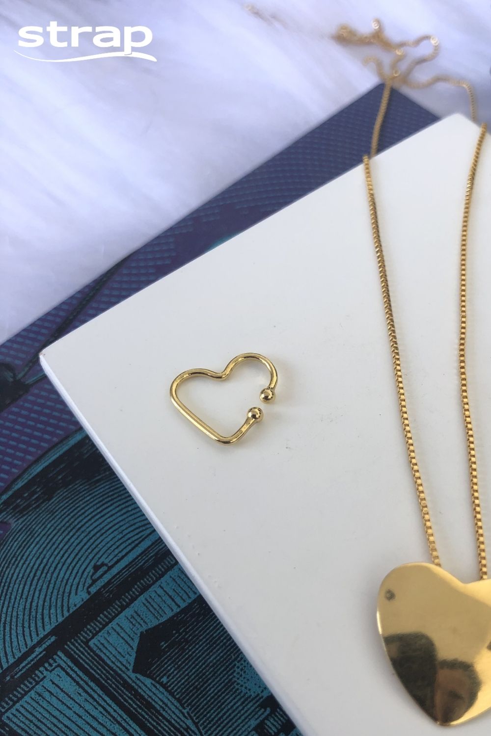 BRINCO PIERCING DE PRESSÃO EM CORAÇÃO FOLHEADO A OURO 18K