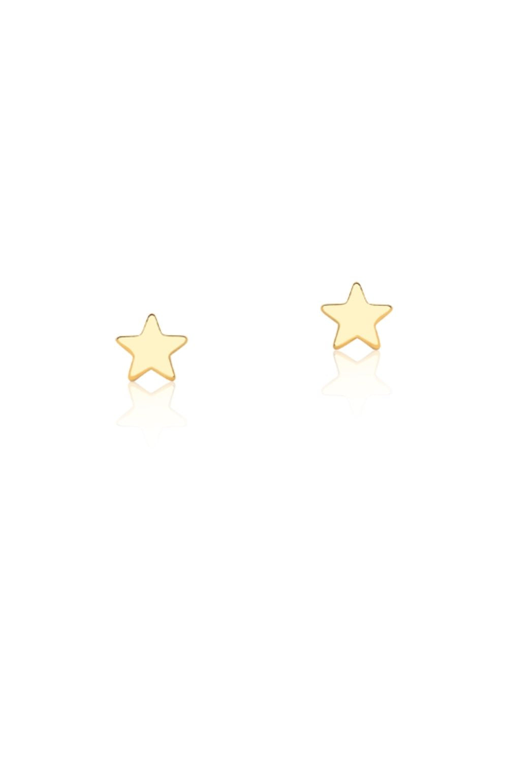 BRINCO MINI ESTRELA PEQUENO FOLHEADO A OURO 18K