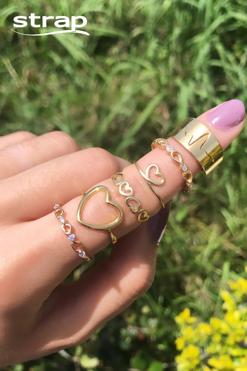 ANEL DE CORAÇÃO VAZADO FOLHEADO A OURO 18K