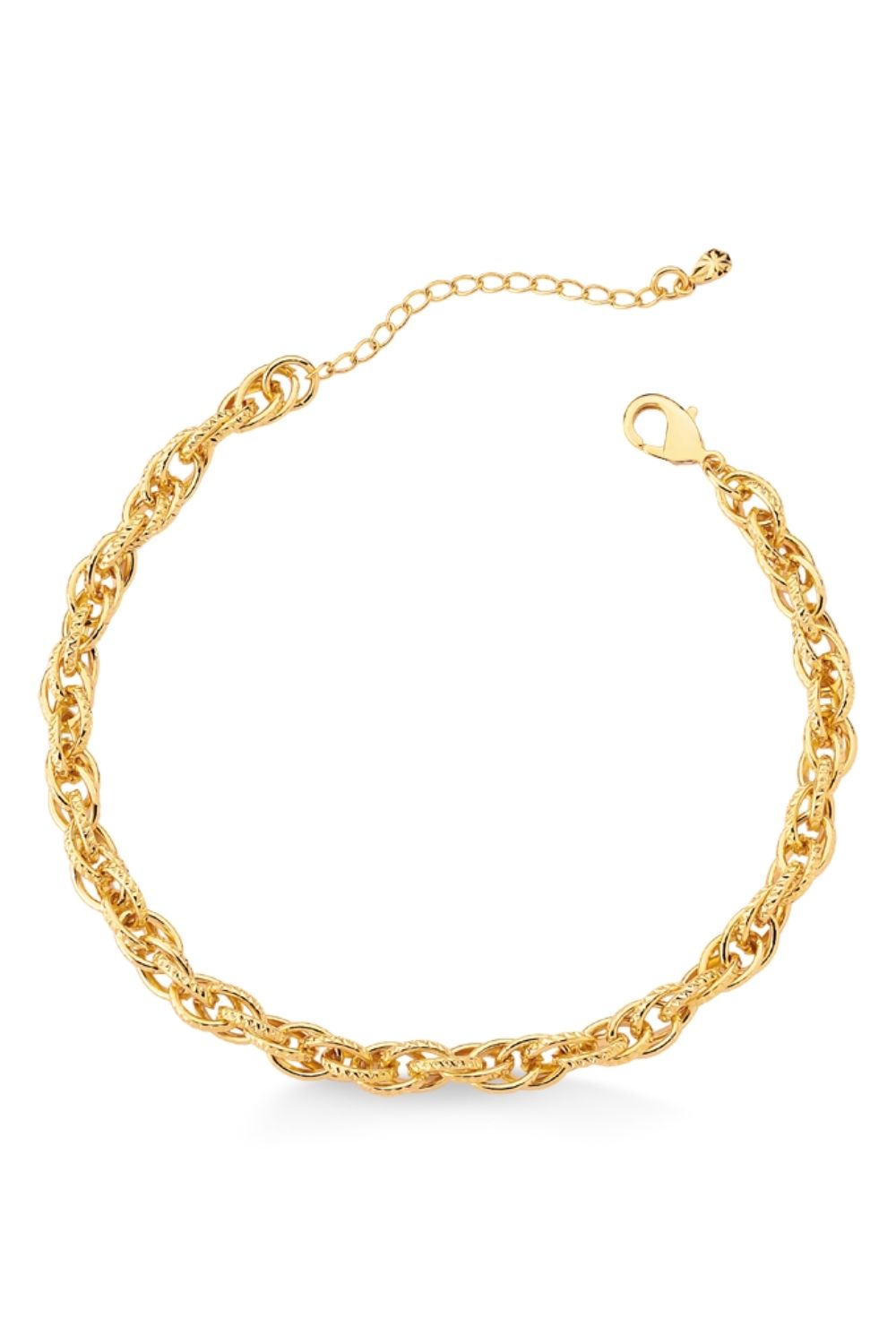 PULSEIRA COM ELOS ENTRELAÇADOS FOLHEADA A OURO 18K