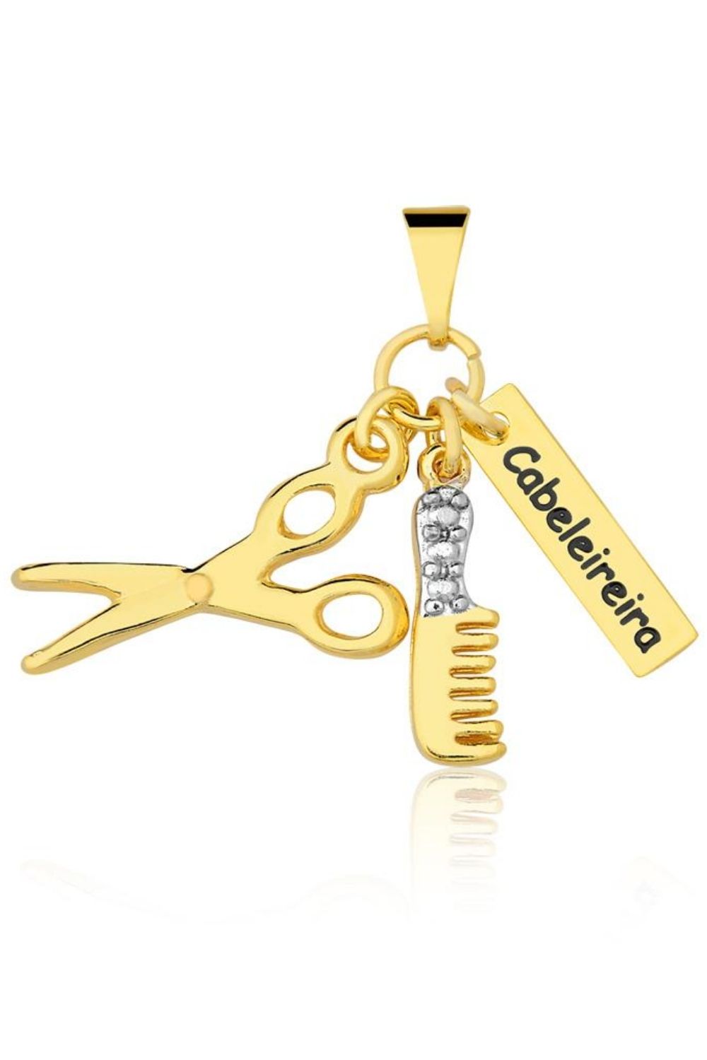 COLAR PROFISSÃO CABELEIREIRA FOLHEADO A OURO 18K