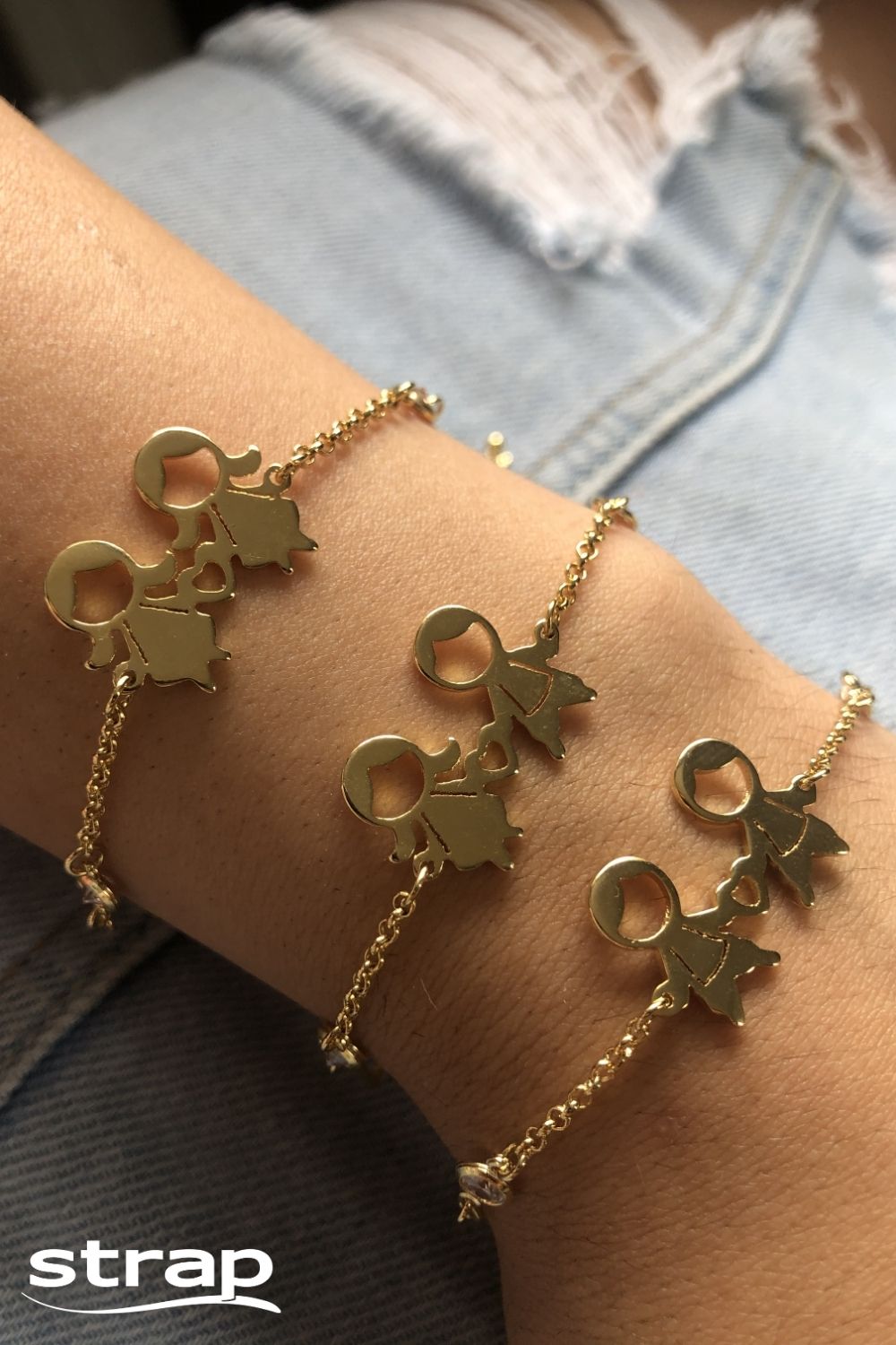 PULSEIRA MENINA MENINO COM ZIRCÔNIAS FOLHEADA A OURO 18K
