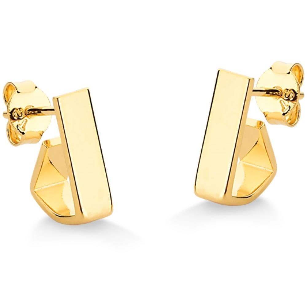 BRINCO DE ARGOLA LOSANGO FOLHEADO A ORUO 18K