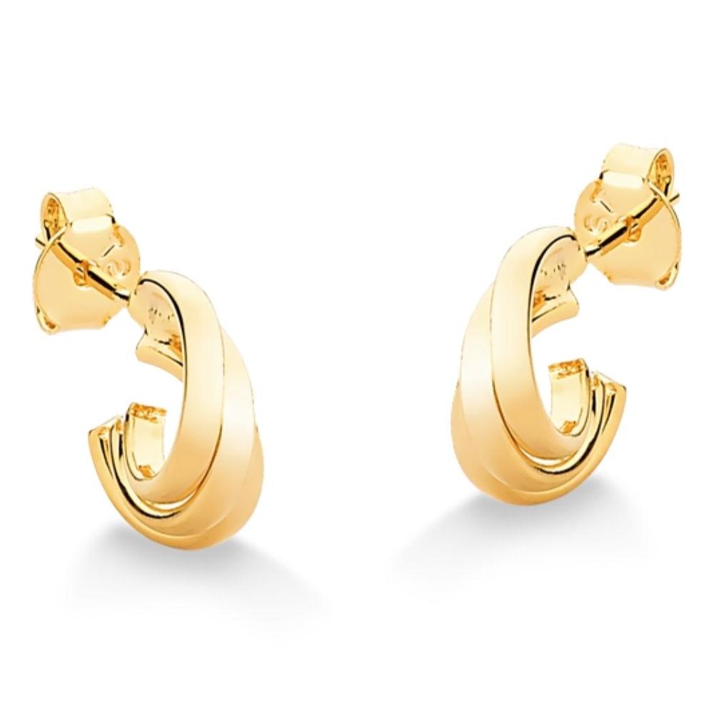 BRINCO DE ARGOLA TRANÇADA FOLHEADO A OURO 18K